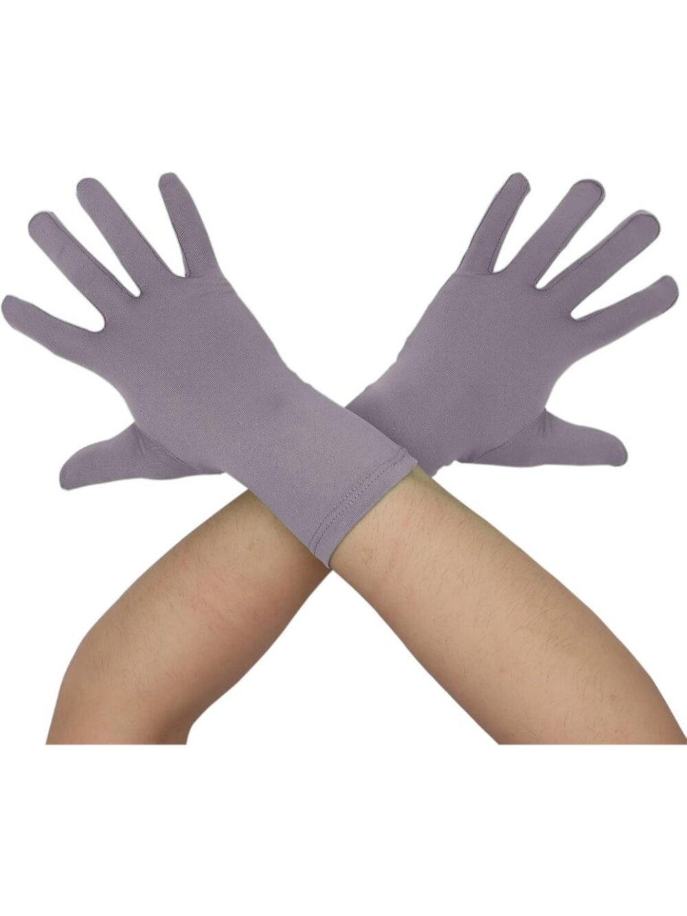 Men's And Women's Gray Wrist Length Spandex Christmas Costume Dance Gloves